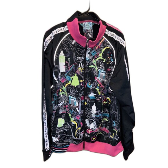 Artful Dodger Jacket Men 4X Allover Print Skater Hip Hop Paint Music Embroider - Picture 2 of 16